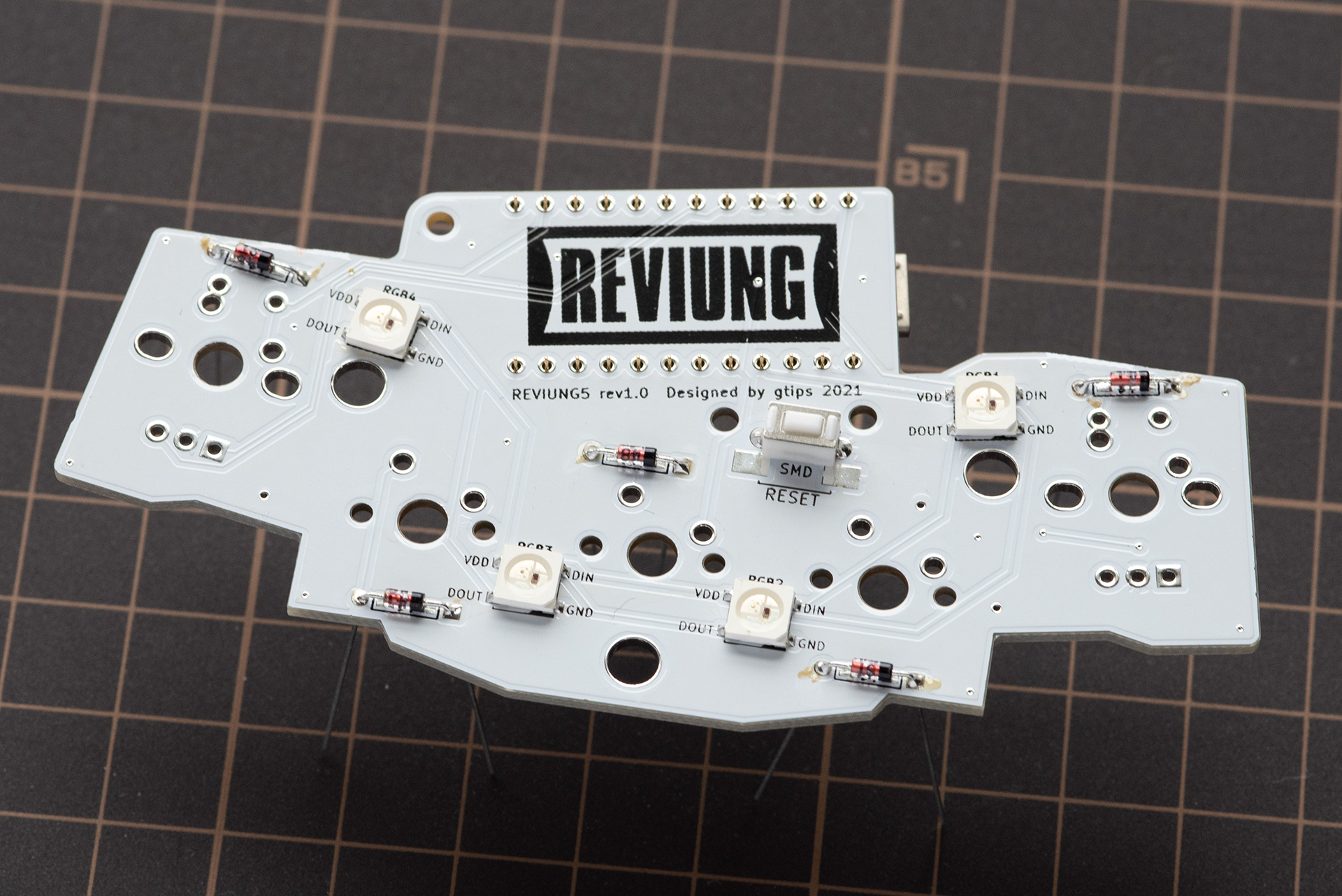 1N4148 diodes soldered to the PCB